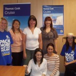 Lorraine Quinn (left) and Jenny Rafter (right) of Royal Caribbean International with the Thomas Cook Holidays team of Julie Hanna, Deirdre O’Leary, Michelle O’Connor, (and front) Becci Franklin and Sharon Knowles