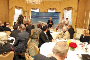 Thierry Antinori, EVP Passenger Sales Worldwide, addresses the Emirates media breakfast at the Shelbourne Hotel, Dublin.