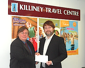 Neil Steedman, News & Features Editor of Irish Travel Trade News, presents a €100 One4all gift voucher and an invitation to the 22nd Irish Travel Trade Awards gala event to Shane Cullen of Killiney Travel, August winner in the Budding Travel Writer Competition