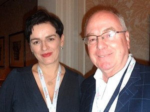 Host Katerina Pavlitova, Director of Marketing, PragueWelcome.com, with Denis Kane, Garden of Ireland Golf