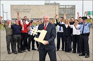 Cork Airport Director Niall MacCarthy and his team celebrate being number one out of 61 regional airports worldwide in a recent ACI survey