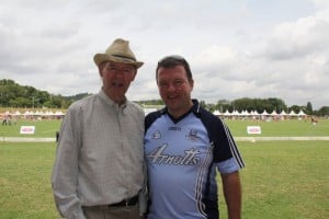 Micheal O Muircheantaigh meets Alan Glover from Etihad at the games.