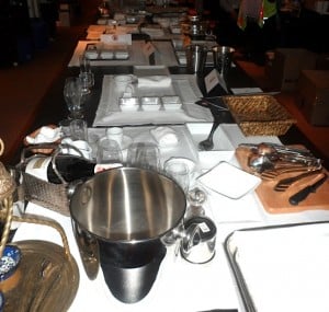 Place settings and equipment under test in the R&D department