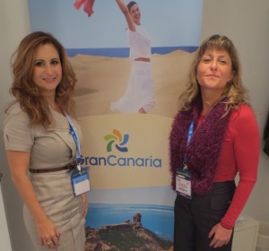 Promoting Gran Canaria at World Travel Market were Katerina Bomshtein and Juana Rosa Aleman.