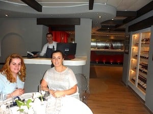 Rebecca Kelly, MSC Cruises, and Suzanne Fox, Newbridge Travel, dine in Eataly