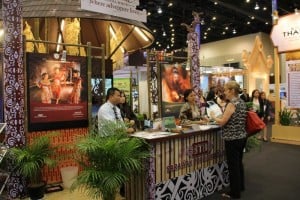 The booth of the host region Sarawak at the Asean Tourism Forum.