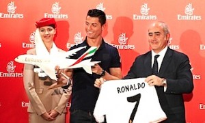 Emirates Global Ambassador Cristiano Ronaldo and Emirates Country Manager for Brazil, Fernando Suarez de Gongora