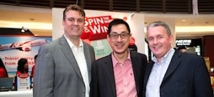 Derek Sharp, Managing Director of Global Distribution Sales and Services, Travelport; Rayner Teo, Group Head of Sales & Distribution, AirAsia; and Damian Hickey, Vice President of Global Distribution Sales and Services, Travelport