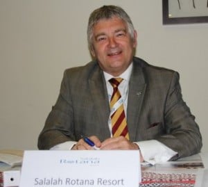 Alan Hope was busy promoting the new 400 romm Salalah Rotana resort in Oman.