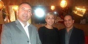 Sami Tounsi, Trade Executive, Tunisian National Tourist Office UK & Ireland, with Rosie Thornton and Can Deniz of Just Sunshine