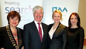 Clare Dunne, ITAA President, and Martin Skelly, incoming President, with Sinead Reilly and Catherine Brennan, Travelport