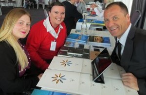 Samantha McDermott and Belinda Donegan, Club Travel are briefed by Greger Zielhardt from the Grand Hotel Del Duque Resort. 