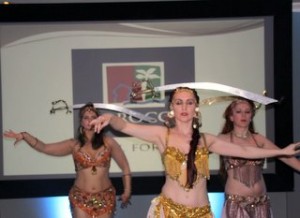 The belly dancers at the Morocco event.