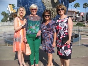 Travel Counsellors at Universal Studios: Rosemary Chawke, Geraldine Martin, Cathy Burke and Mary Foyle