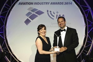 Beatrice Cosgrove, Country Manager for Ireland, Etihad Airways, with Leo Varadkar TD, Minister for Transport, Tourism and Sport, at the Aviation Industry Awards