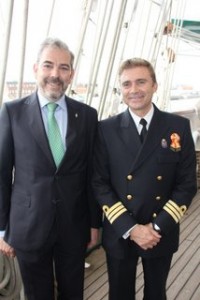 Gonzallo Ceballos and Commander Fernando Moreu onboard.