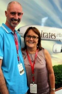 Stephen Davitt,Emirates and Cathy Burke from Travel Counsellors.