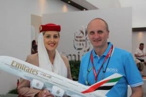 Johanna Coq,Emirates welcomes  Brendan Barry from Discover Travel.