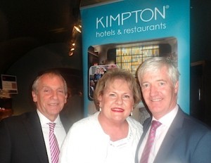 Greg Evans and Judy McCluskey, Kimpton Hotels & Restaurants, welcome Martin Skelly, Navan Travel
