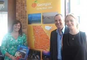 Peter Hannaford, Explore Georgia (centre) joined Sharon Jordan and Carole Carmody to host the travel media lunch in Fire