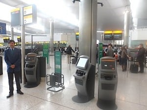 Aer Lingus check-in desks C1 – C5 are right in front of security