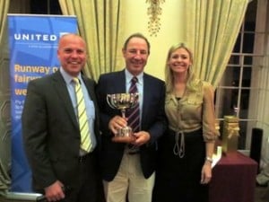 Barry Jackson ,United  with the winning Captain receiving the trophy,, John Cassidy ,Classic Resorts and Yvonne Muldoon 