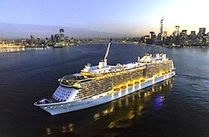 Royal Caribbean International’s Quantum of the Seas, “the world’s first smartship”, sails into New York Harbour on Monday 10th November 2014
