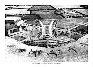 Aerial view of Dublin Airport circa 1960