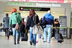 Departing passengers at Dublin Airport T1