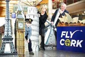 Ben Feehely; Roz Walsh, Managing Director, Travelfox; and Niall MacCarthy, Managing Director, Cork Airport, at the launch of FlyCork.ie at Cork Airport