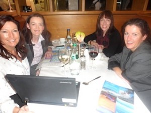 Karen Maloney, Etihad Airways, with Deirdre O’Mahony, Sue Power and Bernie Fenton, Heffernan’s Travel