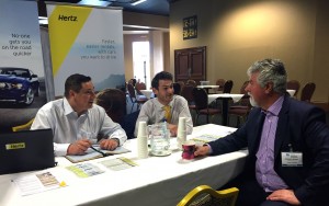 Paul Manning and Pierre Waddington, Hertz with Dominic Burke, Travel Centres.