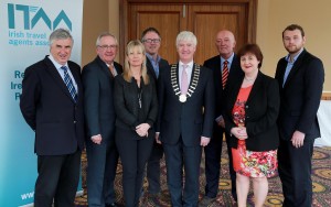 The new ITAA board: Joe Tully of Tully Travel; CEO of the ITAA Pat Dawson; Angela Walsh of CTM; Ben Greene of Arrow Tours; President of the ITAA, Martin Skelly of Navan Travel; Cormac Meehan of Meehan Travel; Clare Dunne, The Travel Broker; Des Manning of Manning Travel.