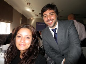 Celina Taveros,PortugalNTO- and Hugo Nascimento,Algrave Promotion Bureau at the lunch.