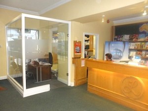 Glazed office for Cruise Department at front of 24 Princes Street