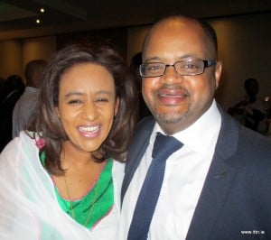 Michael Yonnanes,-Ethiopain  Airlines with  his wife at the dinner.