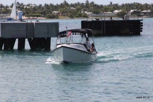 One of the frequent ferries to Sunset Key Cottages