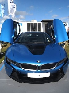 BMW was displaying its new gull-wing plug-in hybrid i8 – a snip at £99,540 (€138,000)