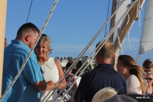 You can even get married at sea,just like this couple, on-board the aptly named Danger Charters,wine tasting sailings.