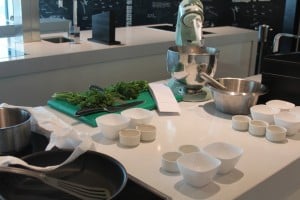 The individual cooking station for the cookery course.