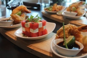 A selection of starters in the Glasshouse restaurant.