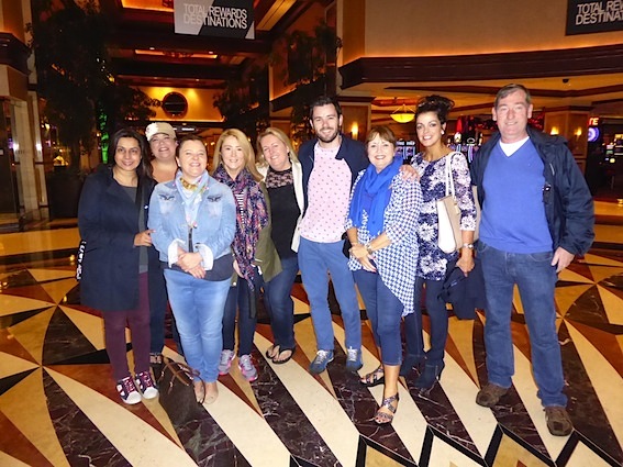 Leaving host hotel Harrah’s in Atlantic City for the Madonna concert: Sonia Sehgal, Heather Colache of Meet Atlantic City, Angela Taylor, Jenny McIlroy, Roisin Carbery, Peter Tully, Kathy Cashe, Sharon Morgan, and Martin Hannigan