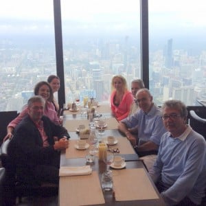 The group checked out thenbb Tower in Toronto  for lunch on the way to Cuba.