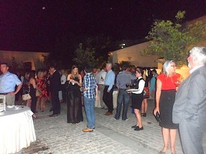Conference delegates enjoy some local sherry before dinner at the Royal Andalusian School of Equestrian Art