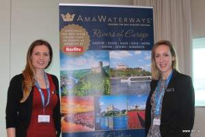 Brooke Daniels and Hannah Logan were busy on the Ama Waterways stand.