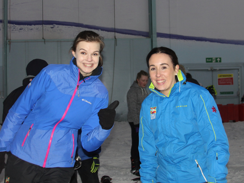Greta Paulauske-Topflight and Grainne O'Keefe, Marble City Travel at the Chill Factore.