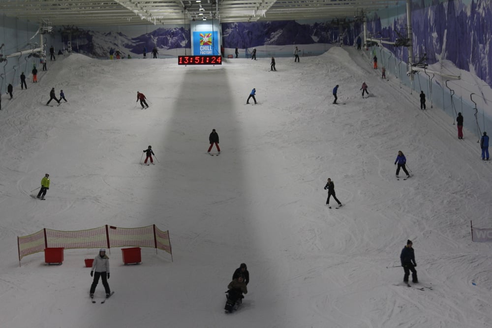 The longest indoor ski slope in the UK.