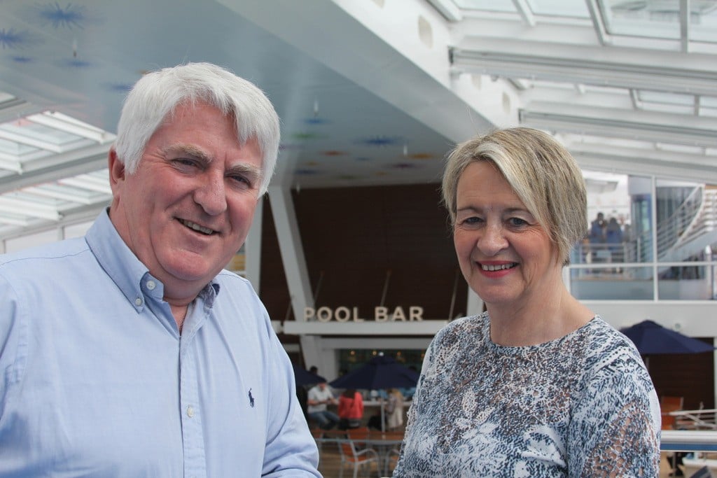 Declan and Rosemarie  O'Connell from Lee Travel were on the Ovation of the Seas .