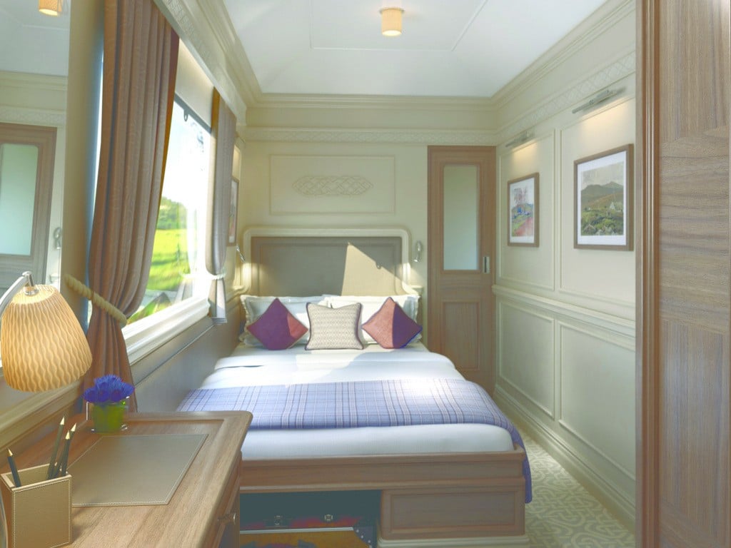 The bedroom on the luxury train.
