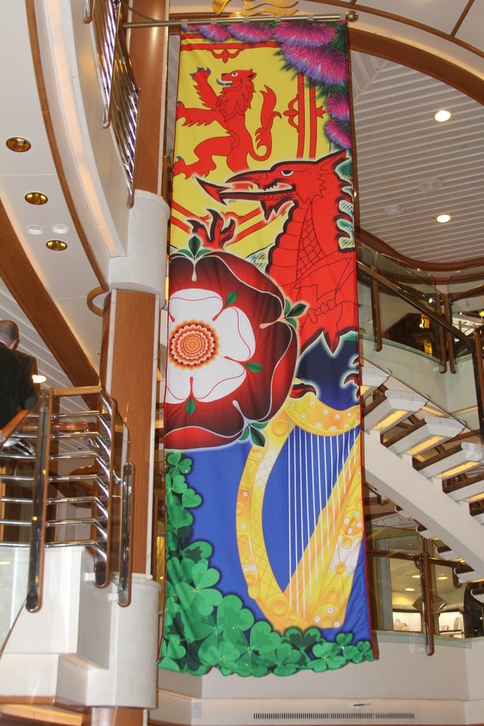 The colourful welcome banner on Caribbean Princess.